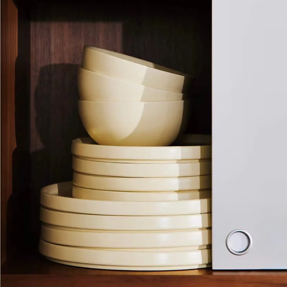 New! Crate&Barrel Butter Yellow Stoneware Cereal Bowl by Molly Baz, Set of 4